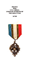 WW1 - U.N.C. Medal Union of Veterans of The Great War