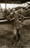 Oberleutnant Friedrich Ritter von Rth. Sanke 647. Glue mark around reverse edge.