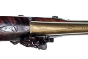 Ketland & Co. .60 Caliber Flintlock Pistol. 7-½ inch round brass barrel.