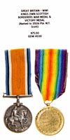 WWI Kings Own Scottish Borderers War Medal and Victory Medal Reverse
