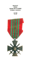 WWII Croix de Guerre (Uniface Variation)