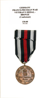 Franco-Prussian War Veteran's Medal - Bronze (Combatant) - Reverse