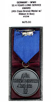 SS 4 Years Long Service Award 4th Class Bronze Medal with Ribbon in Box - Reverse