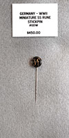 Miniature SS Rune Stickpin - Obverse