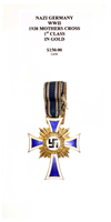 WWII 1938 Mother's Cross 1st Class in Gold - Obverse