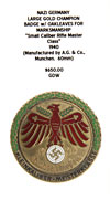 Large Gold Champion Badge with Oakleaves for Marksmanship - Obverse