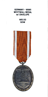 Westwall Medal with Envelope - Obverse