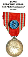 Red Cross Medal with 'Life Membershiop' rosette