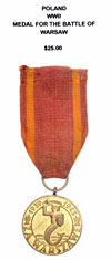 WWII Medal for the Battle of Warsaw