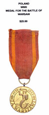 WWII Medal for the Battle of Warsaw