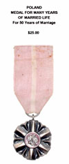 Medal for Many Years of Married Life - For 50 Years of Marriage