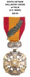 Gallantry Cross with Palm (U.S. Manufactured)