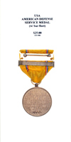 American Defense Service Medal - Reverse