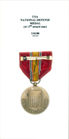National Defense Medal (with 2nd Award Star) - Reverse