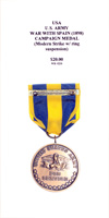 U.S. Army War with Spain (1898) Campaign Medal (Modern Strike) - Reverse