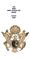 WWII Army Officer's Cap Badge