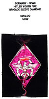 Hitler Youth Fire Brigade Sleeve Diamond - Reverse