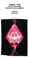 Hitler Youth Fire Brigade Sleeve Diamond - Reverse