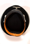 WWII German Allgemeine SS Officer Black Wool Visor Hat (Reproduction)