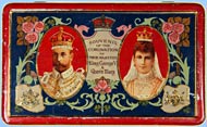 Commemorative Chocolate Tin for the Coronation of King George V and Queen Mary - 1911